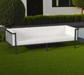 77 Black Iron and Cushions Patio Sofa