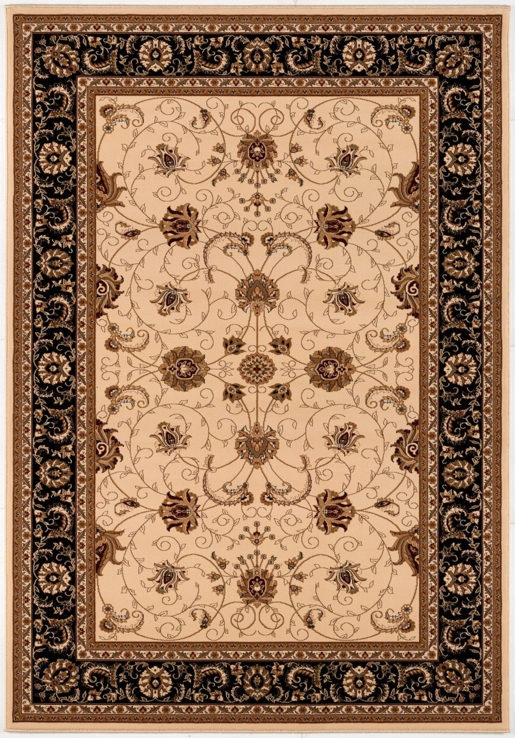 HomeRoots 528837 10 x 13 in. Oriental Non Skid Area Rug Black & Tan