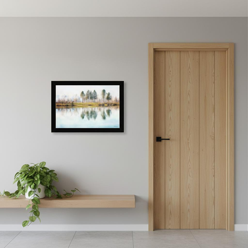 Lake Reflections Black Framed Wall Art
