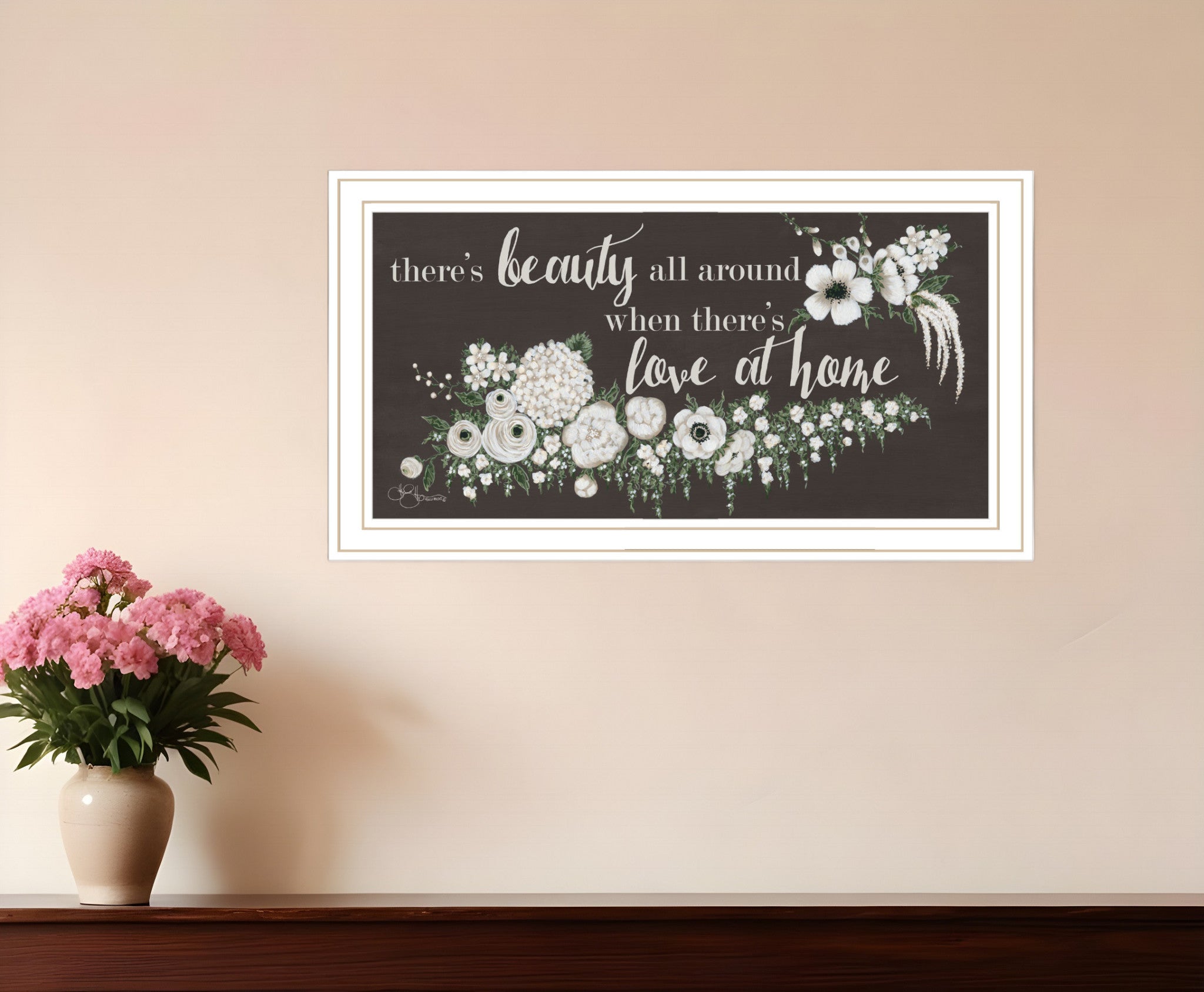 Love At Home White Framed Print Wall Art