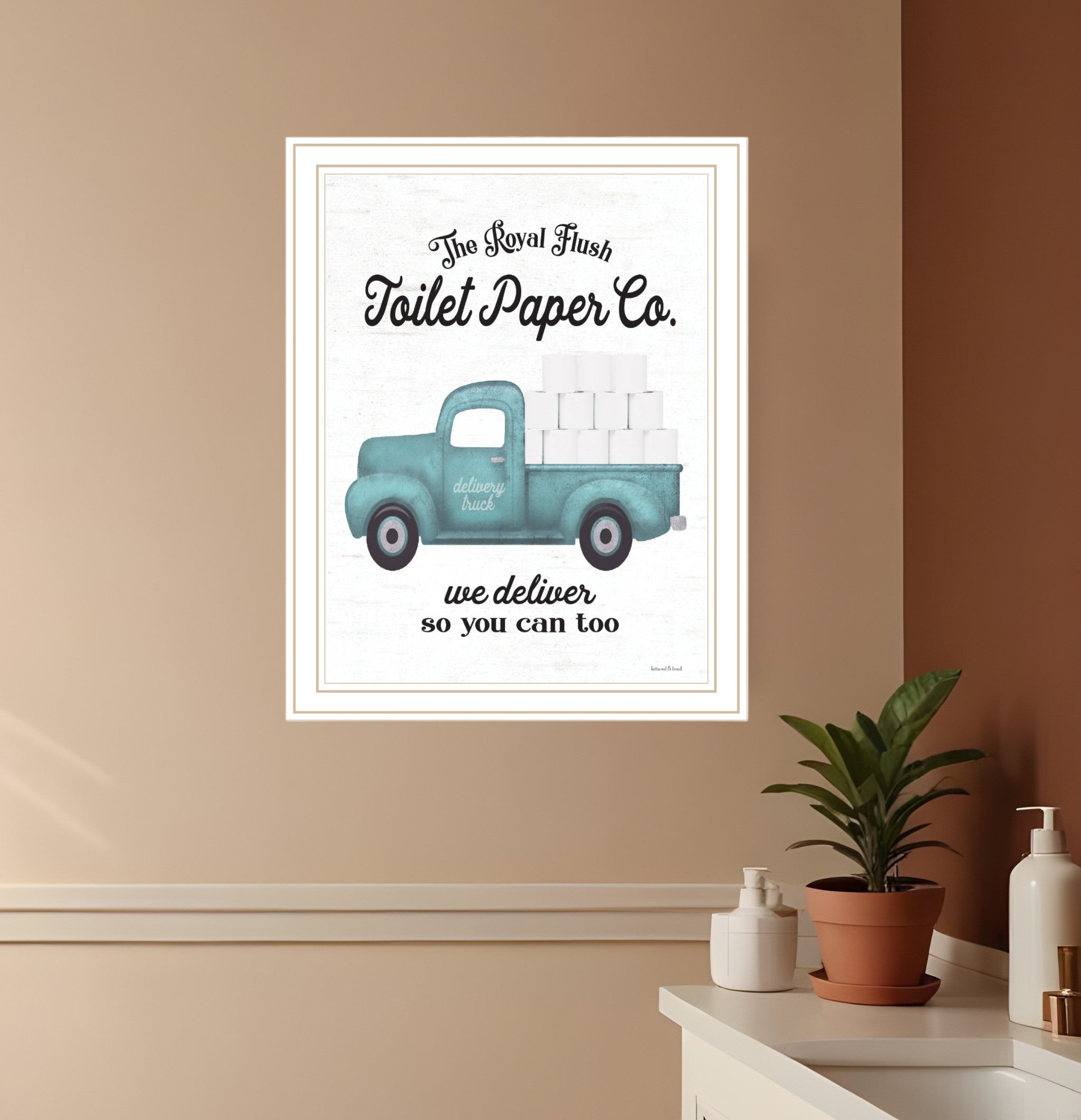 Toilet Paper Co White Framed Print Bathroom Wall Art