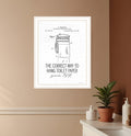 Correct Way to Hang Toilet Paper White Framed Print Bathroom Wall Art