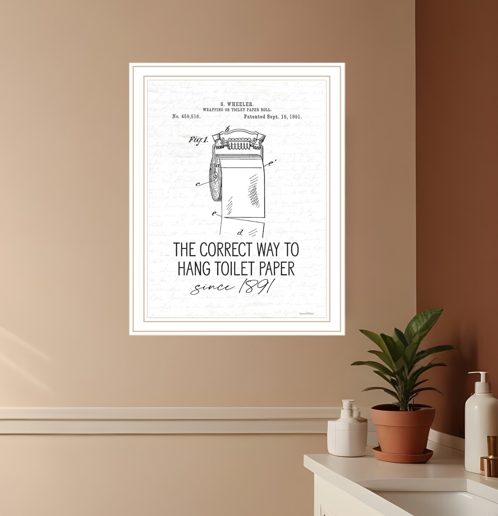 Correct Way to Hang Toilet Paper White Framed Print Bathroom Wall Art