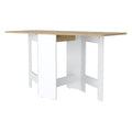 24 Brown And White Folding Sled Base Dining Table