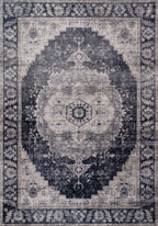 HomeRoots 530569 7 x 10 ft. Oriental Rectangle Area Rug Black & Gray