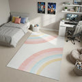 7 X 10 Cream And Pink Rainbows Youthful Area Rug