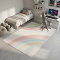 8 X 11 Cream And Pink Rainbows Youthful Area Rug