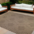 9' X 12' Beige Geometric Stain Resistant Indoor Outdoor Area Rug