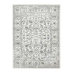 HomeRoots 531761 9 x 12 ft. Light Gray Floral Power Loom Rectangle Area Rug with Fringe