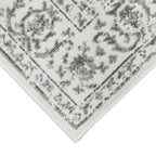 HomeRoots 531761 9 x 12 ft. Light Gray Floral Power Loom Rectangle Area Rug with Fringe