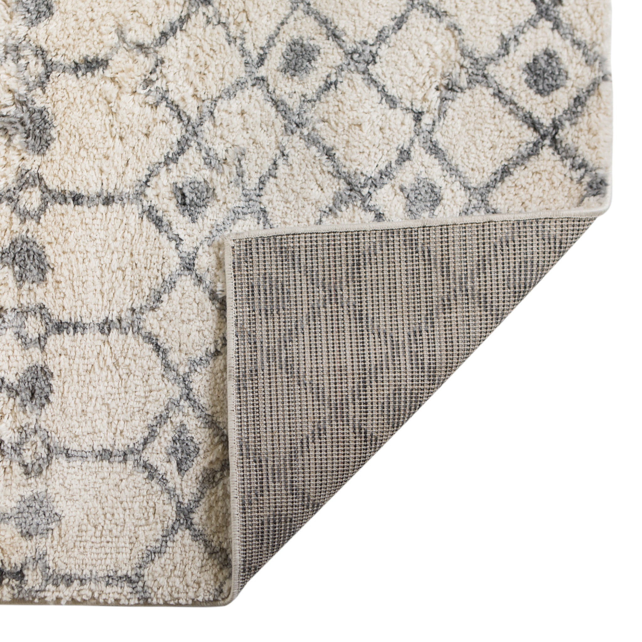 HomeRoots 531963 7 x 9 ft. Gray & Ivory Geometric Shag Rectangle Area Rug
