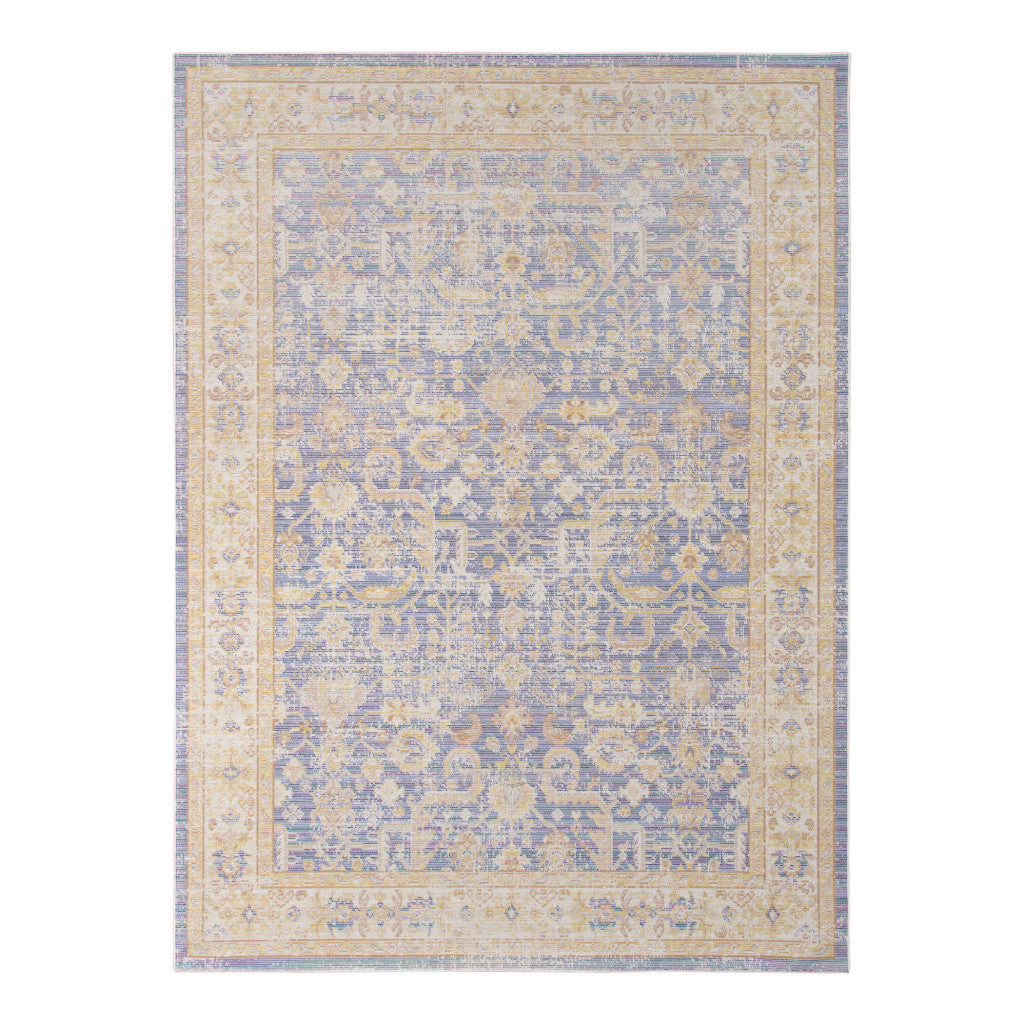HomeRoots 531984 8 x 10 ft. Lavender & Blue Floral Power Loom Rectangle Area Rug