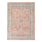 HomeRoots 532000 9 x 13 ft. Coral Floral Power Loom Rectangle Area Rug