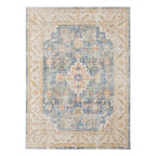 HomeRoots 532005 9 x 13 ft. Blue Floral Traditional Power Loom Rectangle Area Rug