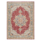 HomeRoots 532014 8 x 10 ft. Red Medallion Power Loom Rectangle Area Rug