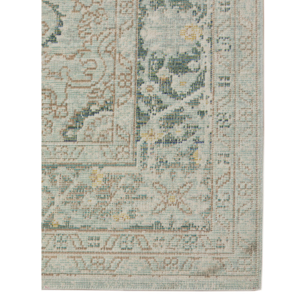 HomeRoots 532015 9 x 13 ft. Sea Green Medallion Power Loom Rectangle Area Rug