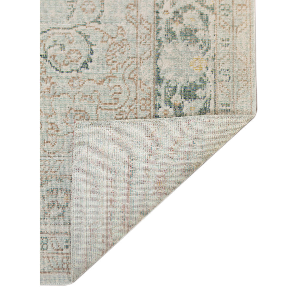 HomeRoots 532015 9 x 13 ft. Sea Green Medallion Power Loom Rectangle Area Rug