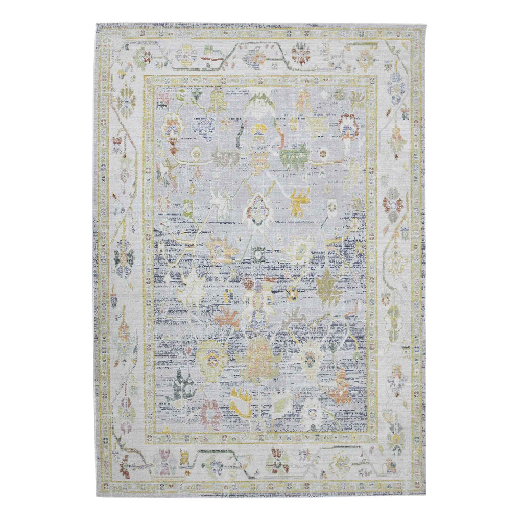 HomeRoots 532020 9 x 13 ft. Blue Floral Power Loom Rectangle Area Rug