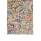 HomeRoots 532110 10 x 14 ft. Teal & Blue Medallion Power Loom Rectangle Area Rug with Fringe