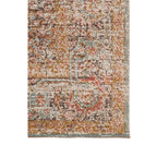 HomeRoots 532133 9 x 12 ft. Sea Green Medallion Traditional Power Loomed Rectangle Area Rug with Fringe