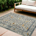 9' X 12' Yellow And Ivory Southwestern Stain Resistant Indoor Outdoor Area Rug
