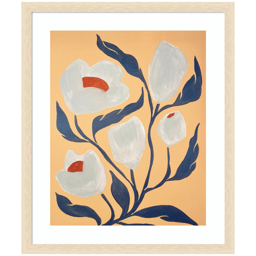 Framed Art Gray Flower by Emma Daisy