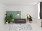 HomeRoots 533069 8 x 10 ft. Oriental Power Loom Washable Area Rug Ivory & Blue
