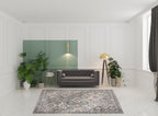 HomeRoots 533117 8 x 10 ft. Ivory & Tan Floral Traditional Power Loomed Distressed Washable Rectangle Area Rug