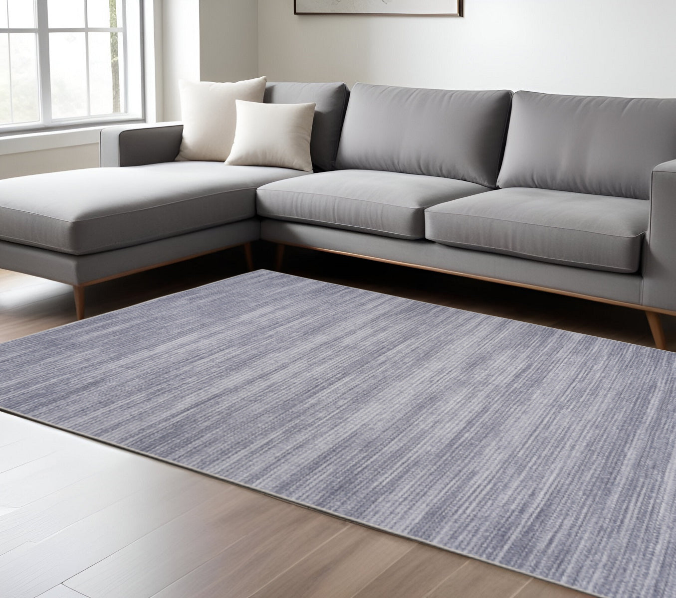 9 X 12 Gray Distressed Washable Area Rug