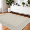 4 X 6 Gray And Ivory Striped Area Rug