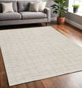 5 X 7 Gray And Ivory Abstract Area Rug