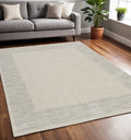 5 X 7 Gray And Ivory Striped Area Rug