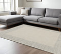 6 X 9 Gray And Ivory Striped Area Rug