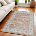 5 X 7 Gray and Red Oriental Power Loom Area Rug