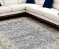 7 X 9 Blue and Gray Oriental Power Loom Area Rug