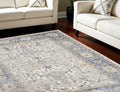 8 X 10 Blue and Gray Oriental Power Loom Area Rug