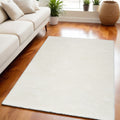 5' X 7' Ivory Shag Power Loom Area Rug