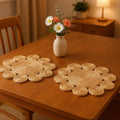 15 Set of Two Natural Braided Jute Scalloped Placemats