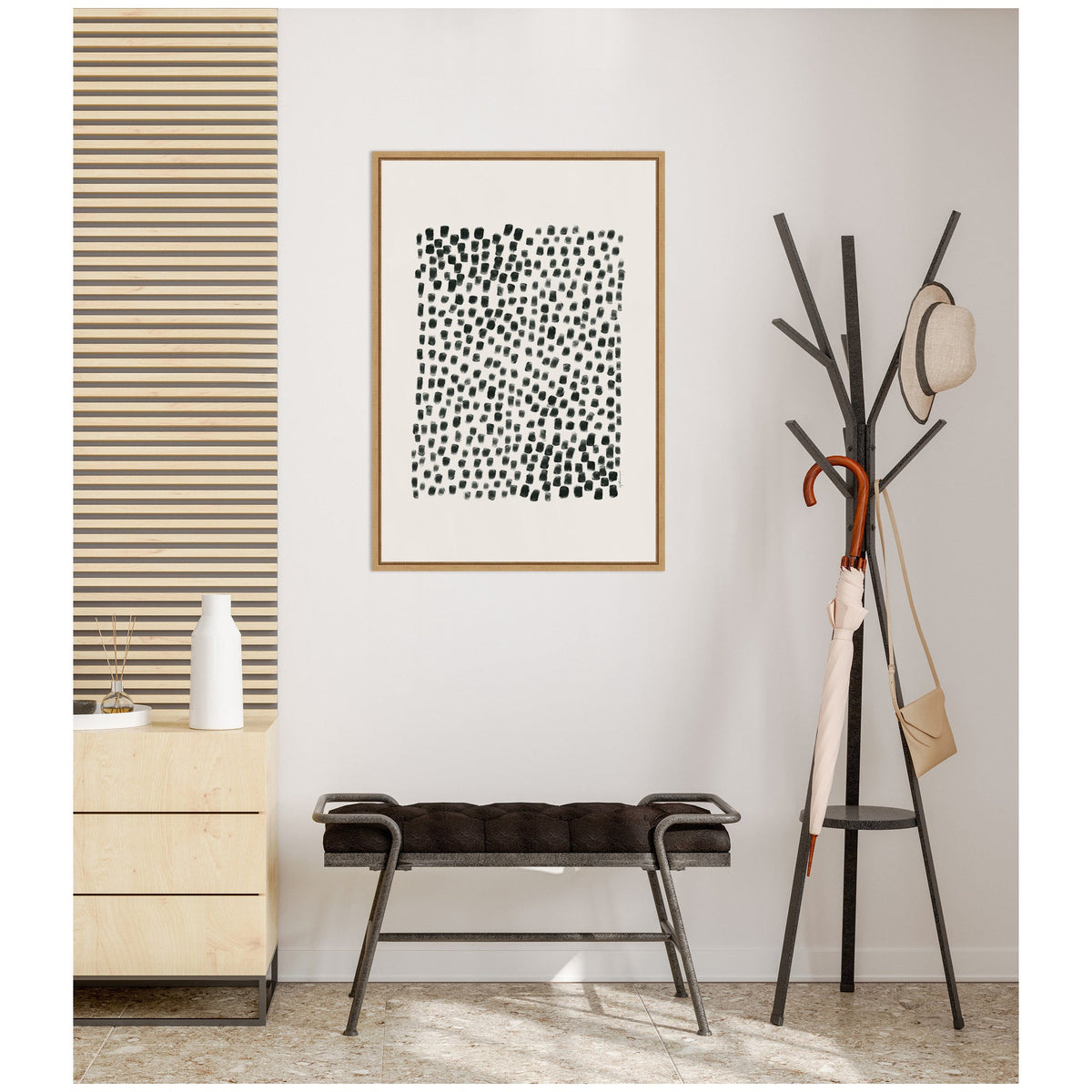 Abstract Black by Gabrielly Guedes Framed Canvas Wall Art Print