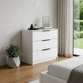 28 White Wood Three Drawer Dresser