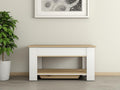 40 Oak and White Storage Bench with Flip Top