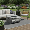 50000 BTU 40 Gray Aluminum Natural Gas Rectangular Fire Pit With Cover
