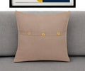 24'' Brown Cotton Throw Pillow With Buttons