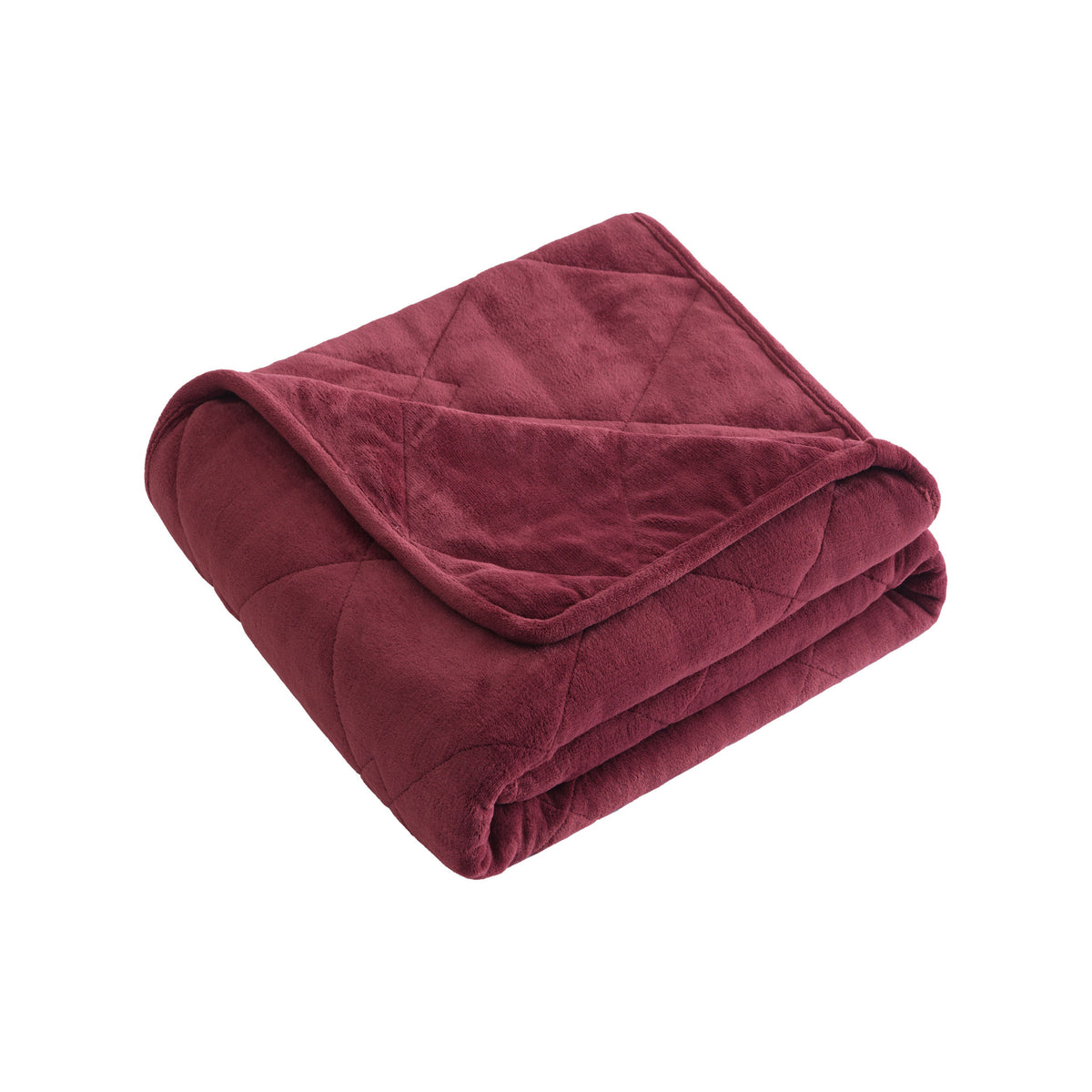 48'' X 72'' Red Velvet Quilted Plush 12 Pound Weighted Throw Blanket