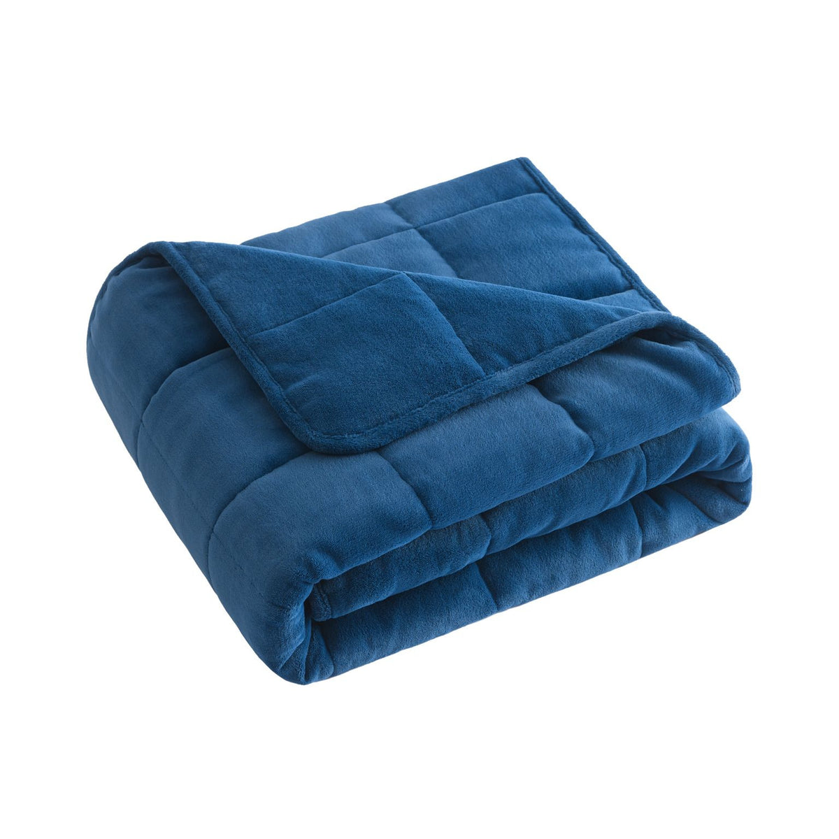 48'' X 72'' Navy Blue Velvet Quilted Plush 12 Pound Weighted Throw Blanket