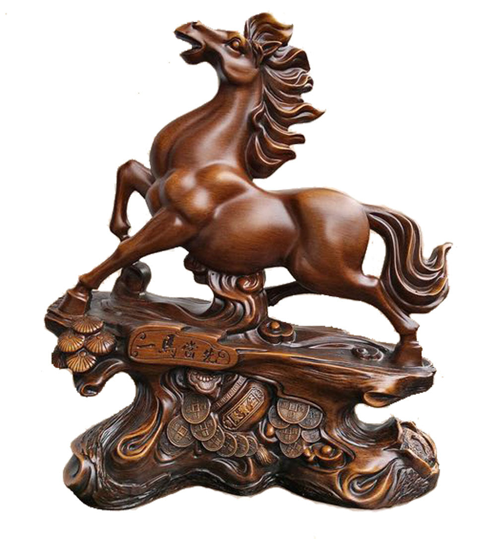 Big Brown Auspicious Horse Statue