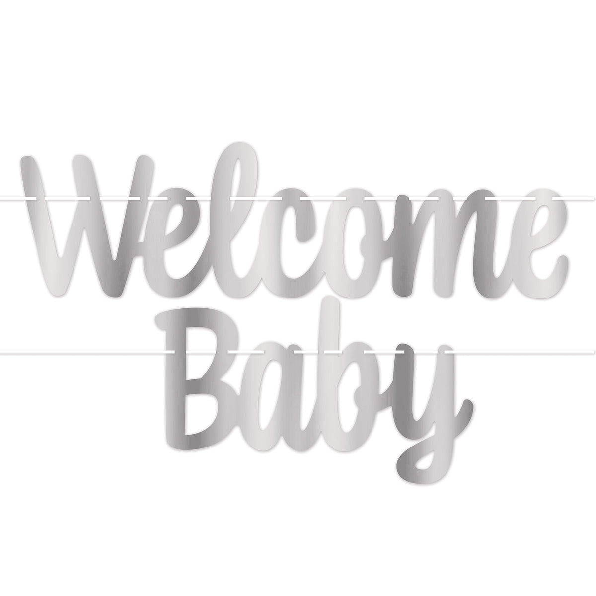 Foil Welcome Baby Streamer, (Pack Of 12)