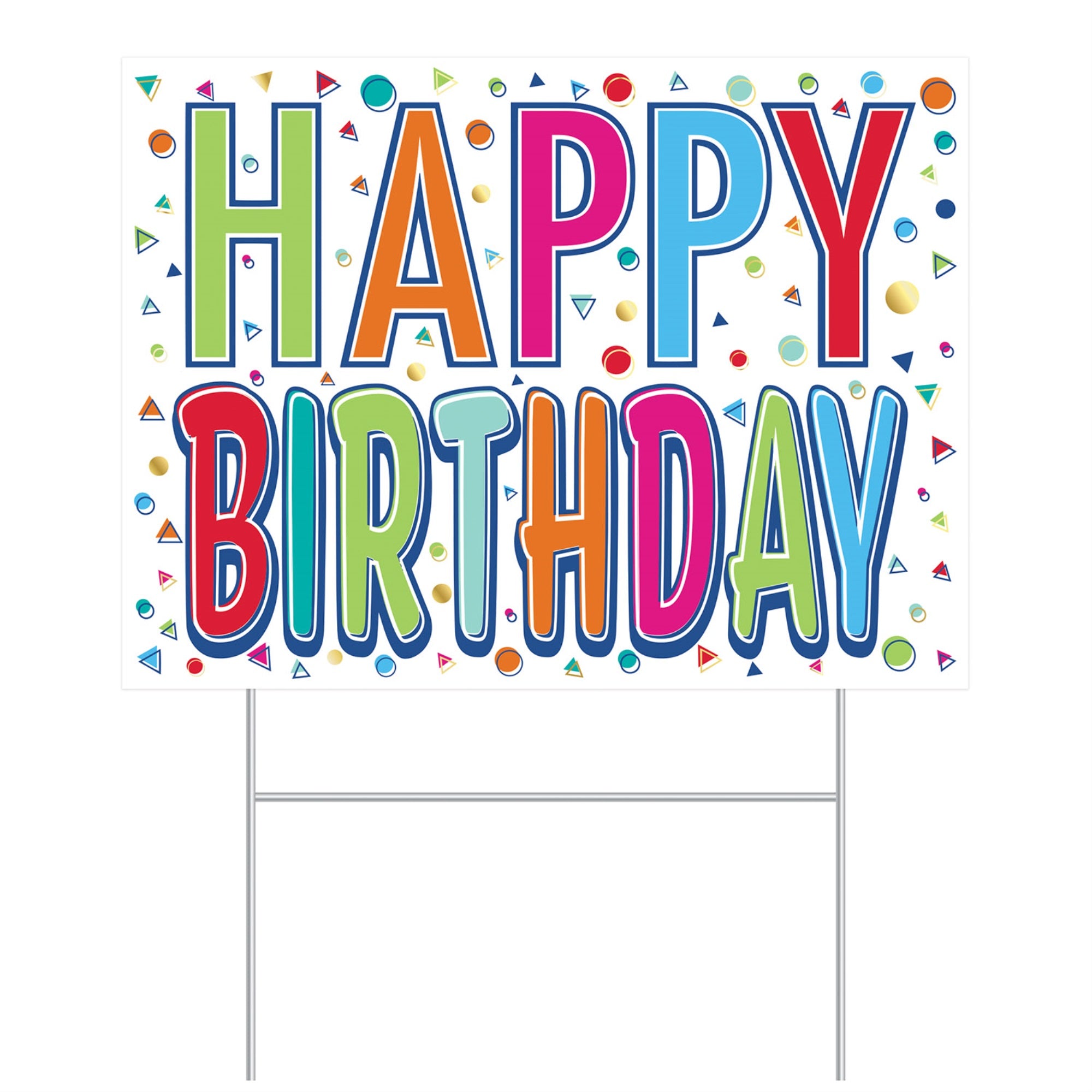 Plastic Happy Birthday Yard Sign, (Pack Of 6)