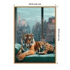 Sylvie Graceful Tiger in New York Framed Canvas by Michael Schauer
