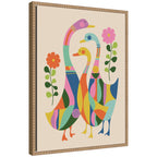 Sylvie Ducks and Wildflowers Framed Canvas by Rachel Lee
